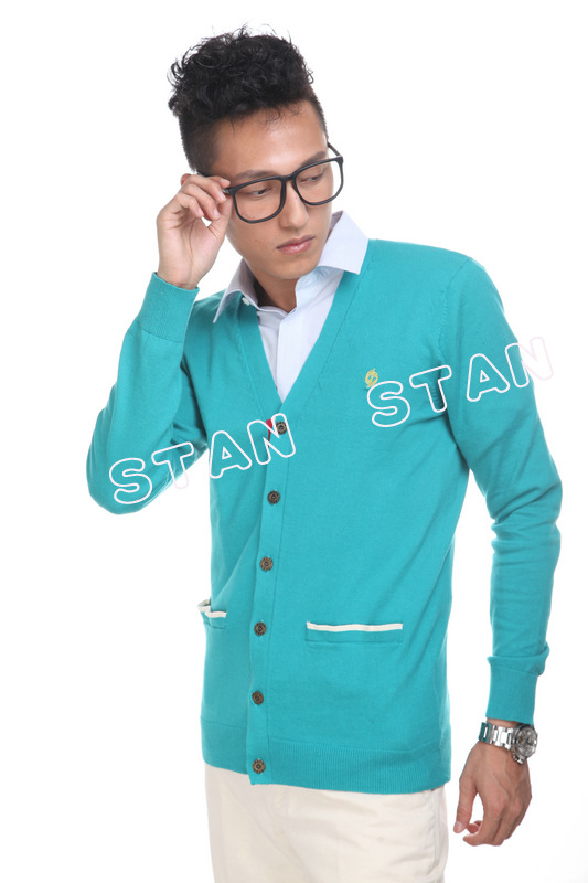 【批发<em>天蓝色男士</em>v领带兜<em>针织开衫</em> 长袖秋装潮