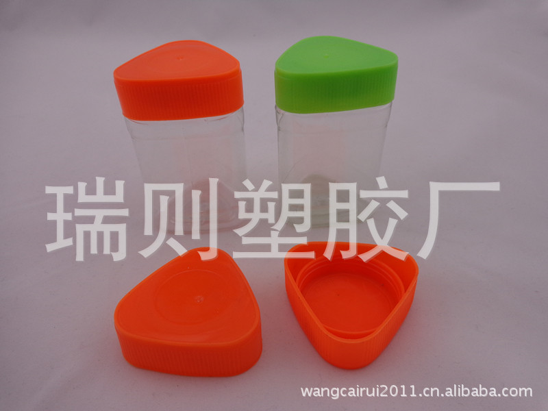【广州庵埠 透明塑料 糖果瓶 广口瓶 三角形塑料