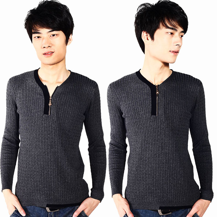 <em>男装毛衣</em>厂 <em>批发</em>2013秋季新款韩版半开拉链提