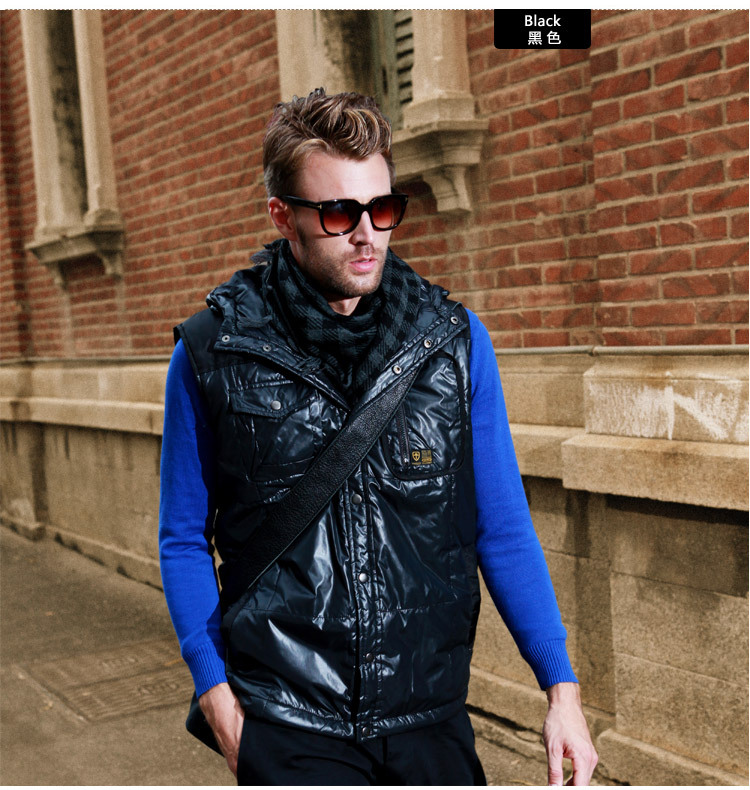 【黑骑 <em>马甲</em> 男 <em>马甲</em>男 羽绒棉<em>马甲</em> 户外<em>马甲</em> 一