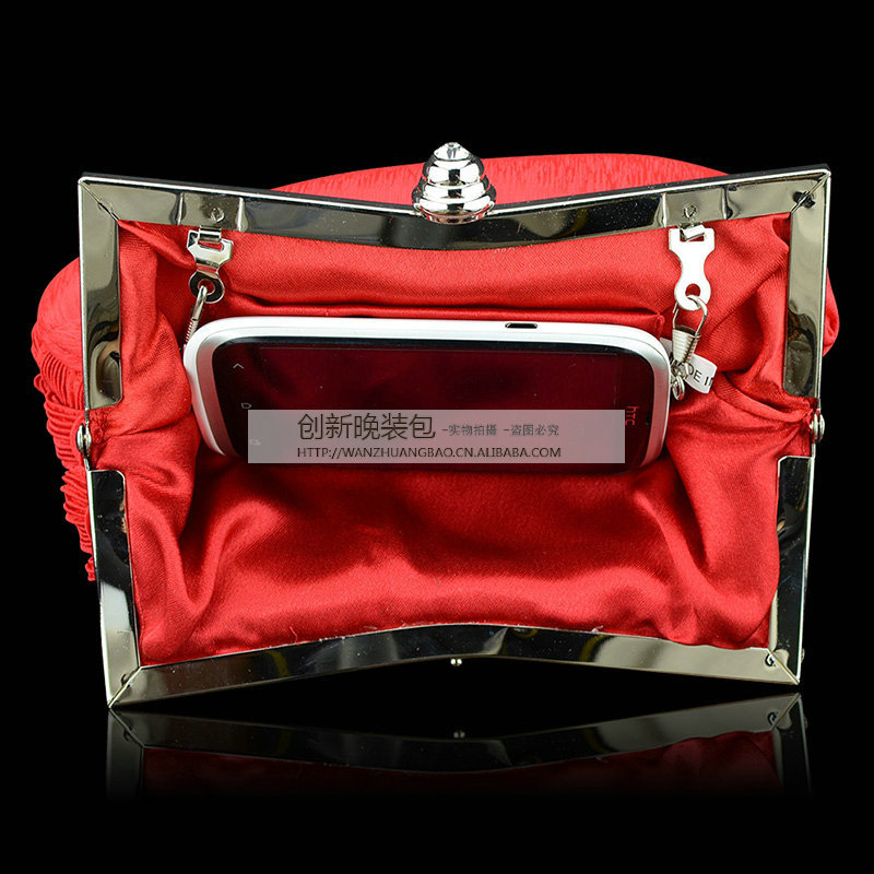 红色编织新娘包伴娘包