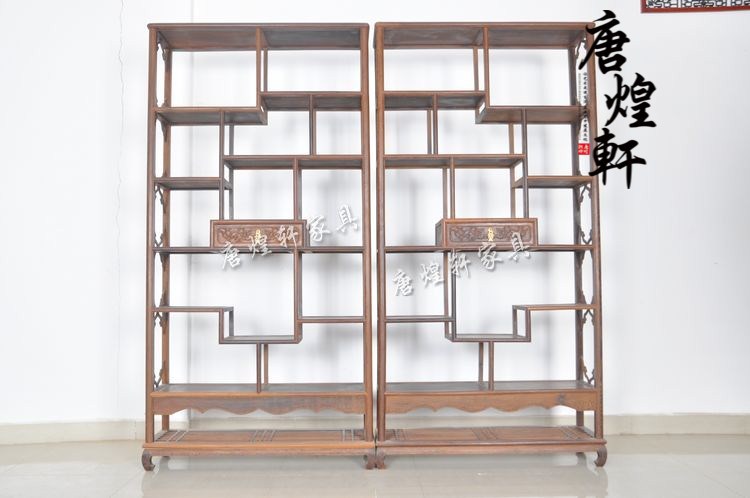 鸡翅木底网博古架 (1)