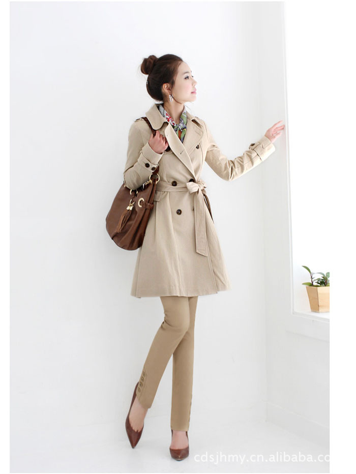 【女士长风衣定制加工 包工包料 批量加工 来料