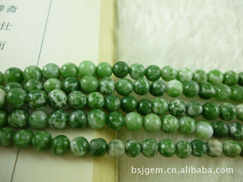 【天然2-3-4mm圆珠青海翠石 半宝石 DIY手链项