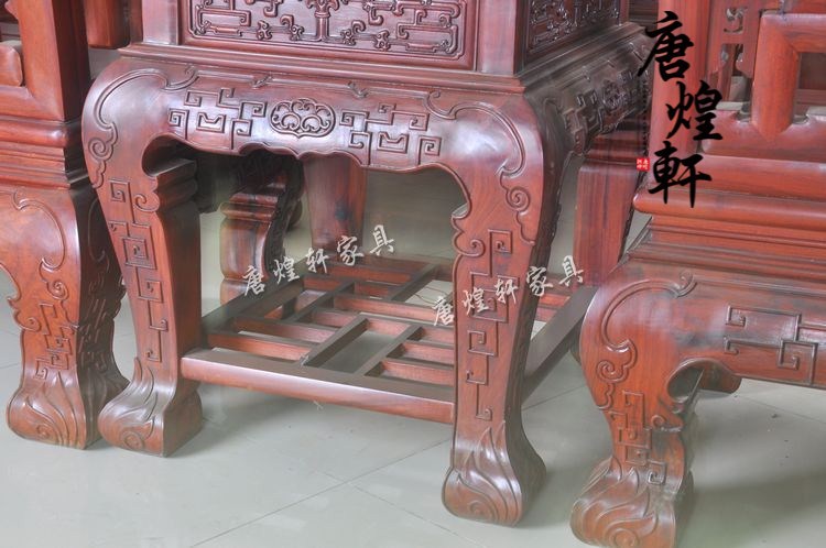 黄金檀弯背宝座沙发十一件套 (20)