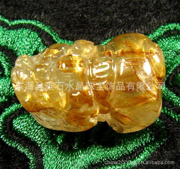 0000033精品天然金发晶貔貅吊坠【23X13X11MM]