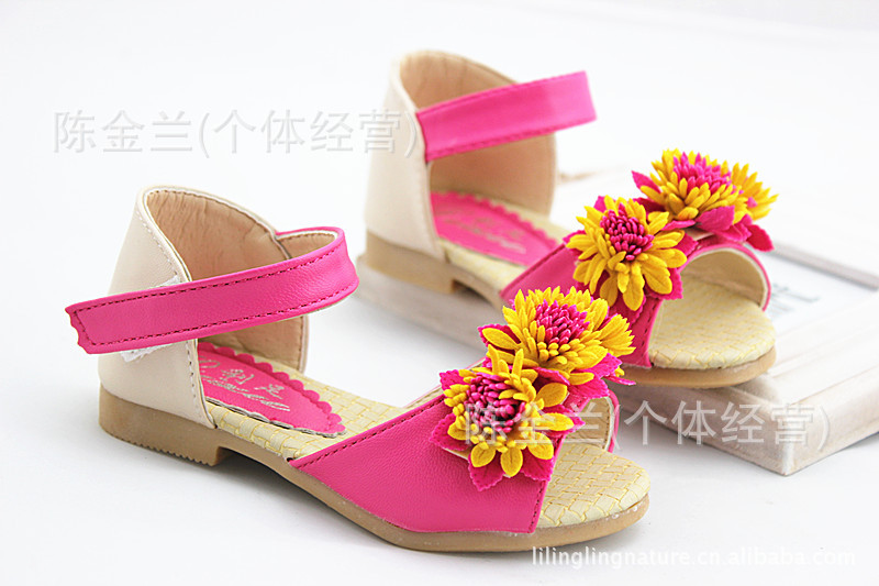 2013童鞋批发 韩版<em>花蕊</em>女童凉鞋<em>女孩</em>鞋小童学
