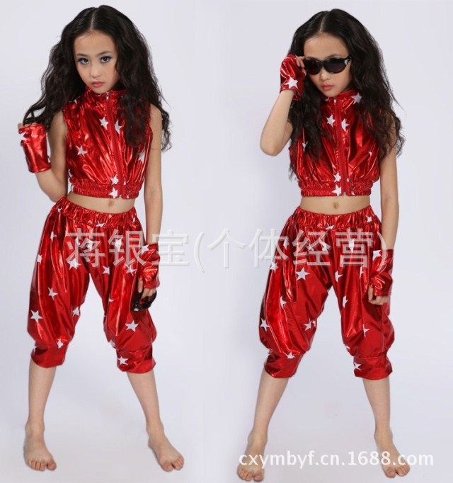 【江南style街舞<em>服装</em>儿童<em>表演服饰</em>幼儿园爵士舞
