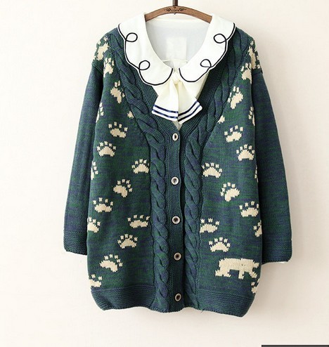 【森女系小绵羊云朵小脚丫<em>麻花</em>金线<em>提花</em>卡通图