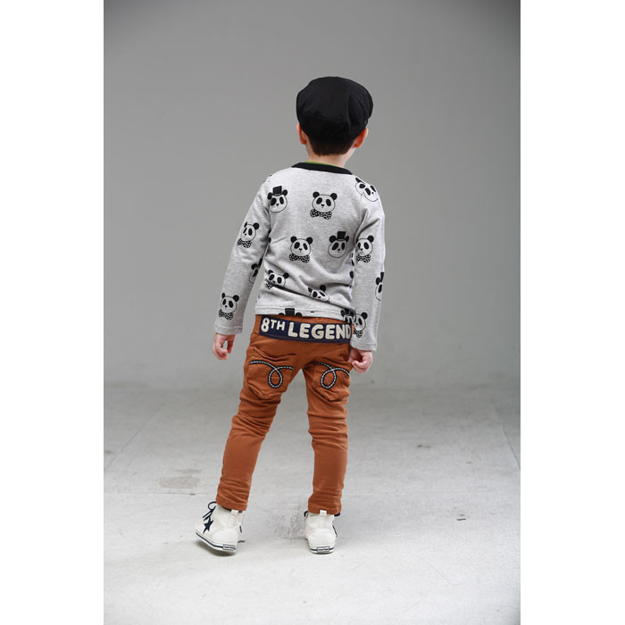 【韩版男童超可爱帅气熊猫<em>印花全棉</em>毛圈<em>开衫</em>外