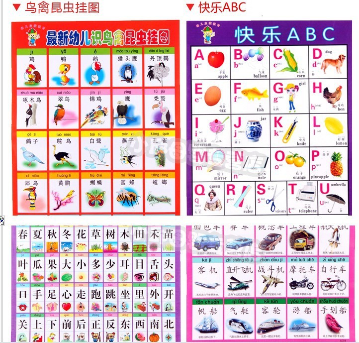 宝宝早教挂图 幼儿童认知挂图 婴儿平面挂图启蒙批发0-3岁ew05