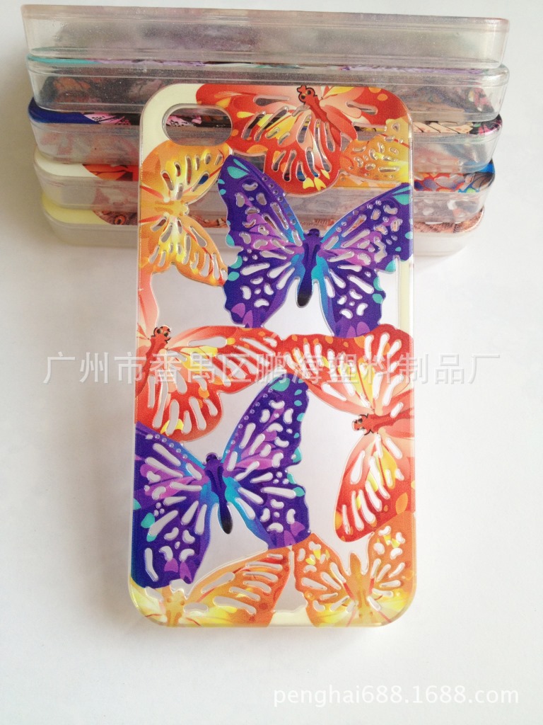 iphone4 彩色UV镂空蝴蝶手机壳火爆热卖韩国