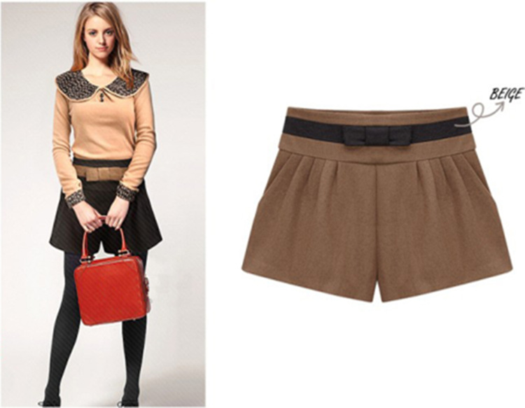 欧美2013<em>秋季女短裤新款 百搭</em>款短裤 欧美呢料