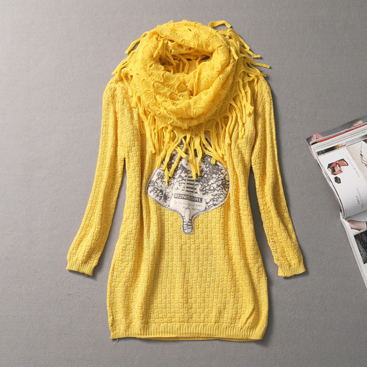 【2013秋款<em>毛衣</em> 毛线<em>编织</em>美女<em>图图</em>长上衣 女】