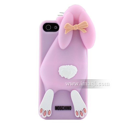 齙牙兔手機殼 iphone5 淺粉色