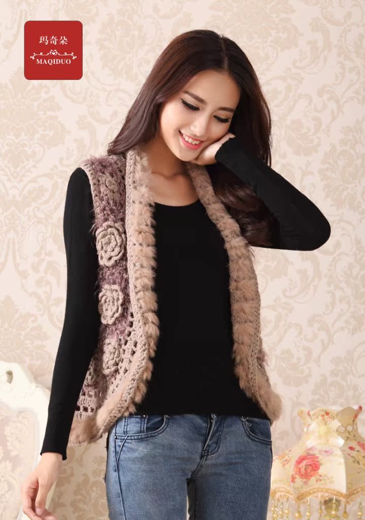 春秋<em>镂空女开衫</em>马甲 <em>纯手工</em>编织手钩衫 高档毛