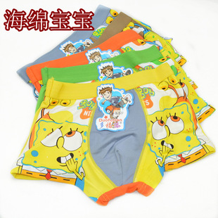 童<em>内衣</em>内裤-卡通儿童<em>内衣短裤</em> 全棉海绵宝宝多