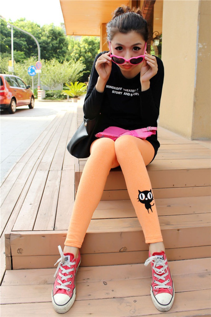 Q805 小猫卡通打底裤 (28)