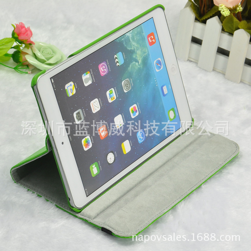 IIpad mini 荔枝紋 自動休眠旋轉皮套 8