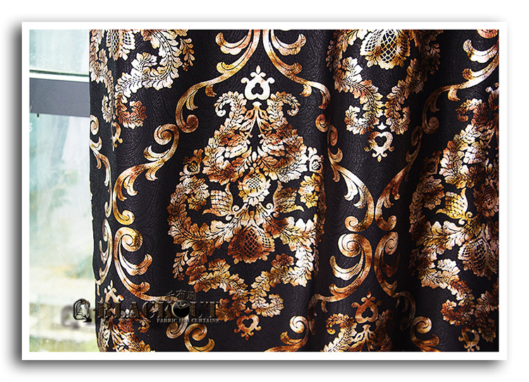 【酷黑顶级遮光 银河底彩金宫廷 遮光布】