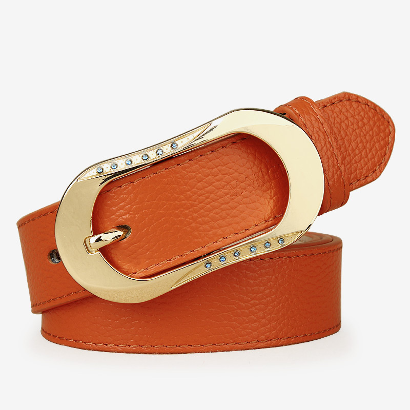 女士真皮镶钻腰带<em>女式皮带</em>女款时尚韩版百搭头