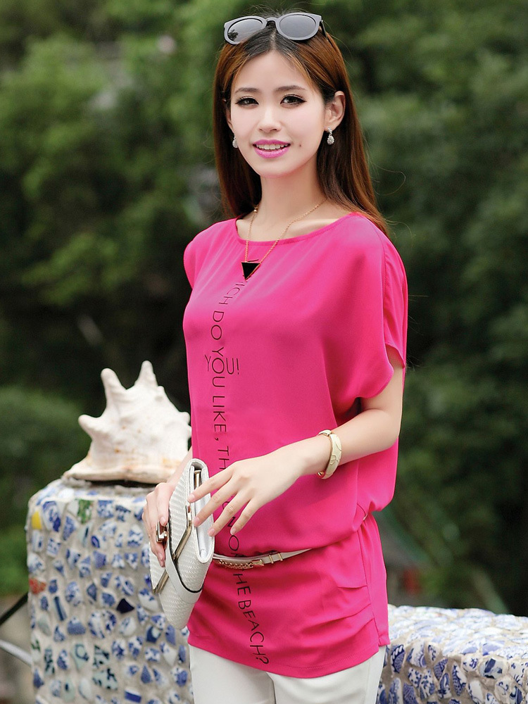 2013夏季新款女装韩版时尚蝙蝠袖修身上衣配