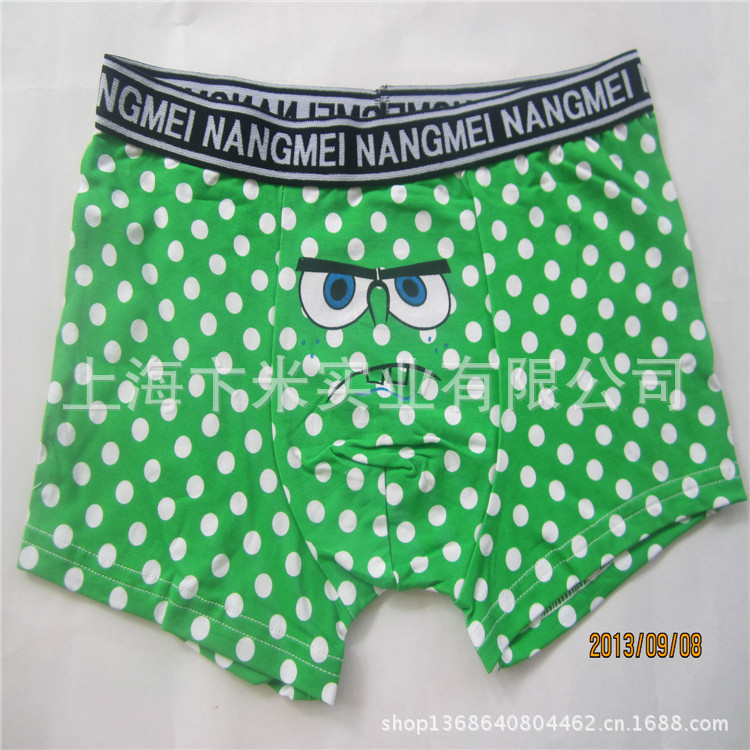 <em>内裤</em>-海绵宝宝<em>纯棉男士平角内裤</em>卡通<em>印花</em>内裤