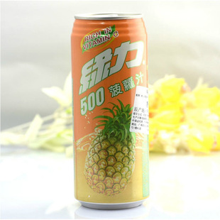 台湾进口果汁饮料 味丹绿力菠萝汁 490ml*24瓶/箱 批发