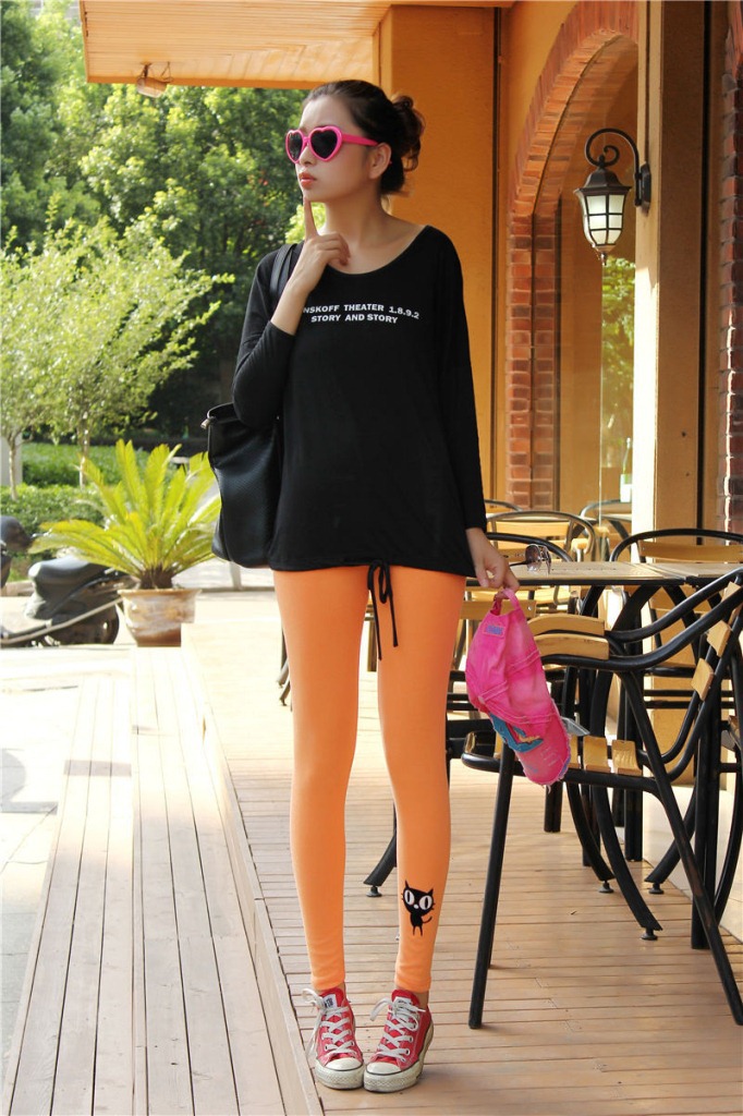 Q805 小猫卡通打底裤 (25)