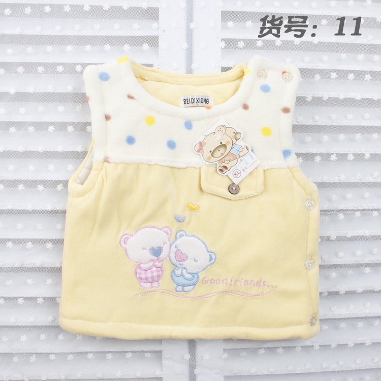 013婴幼儿背心新款 宝宝天鹅绒夹层丝绵<em>马甲1</em>