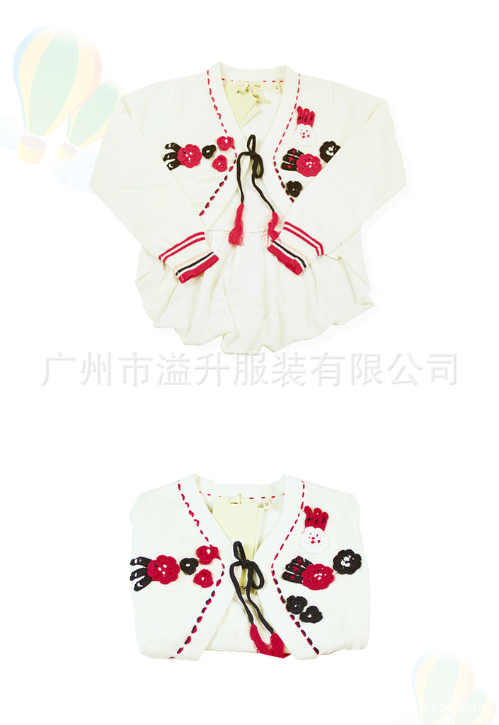 款 外贸原单 精美印花 针织 开襟 <em>女童开衫裙</em> - 