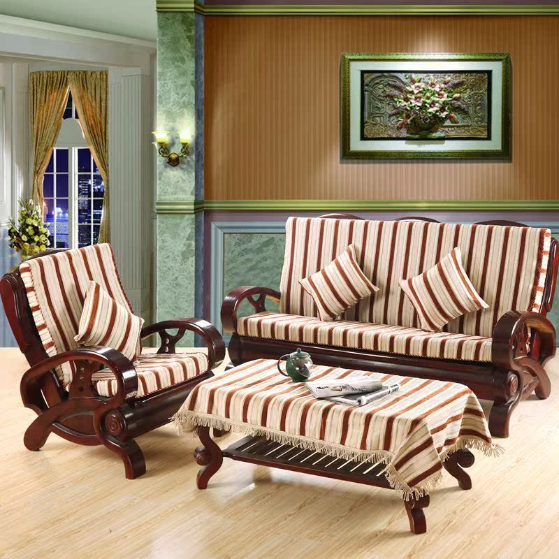 老式红木沙发坐垫带靠背实木沙发坐垫带靠背高