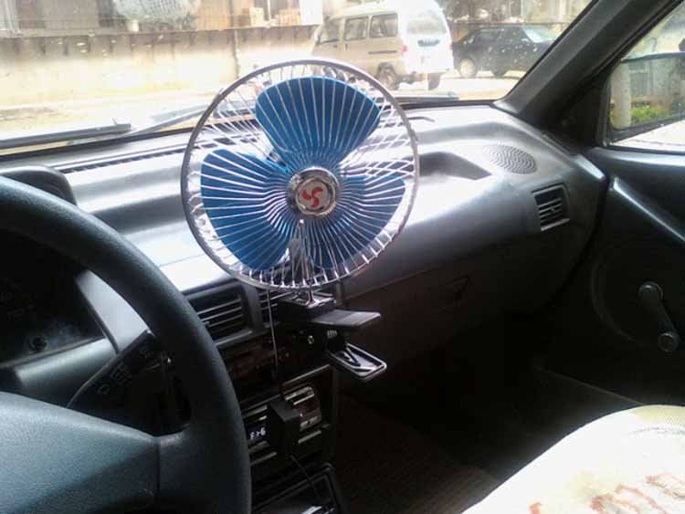 【8寸半封闭车用金属风扇 12v车载风扇夹子固