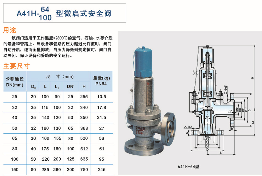 连接形式 法兰 材质 铸钢 阀瓣开启高度 微启式安全阀 结构形式 弹簧