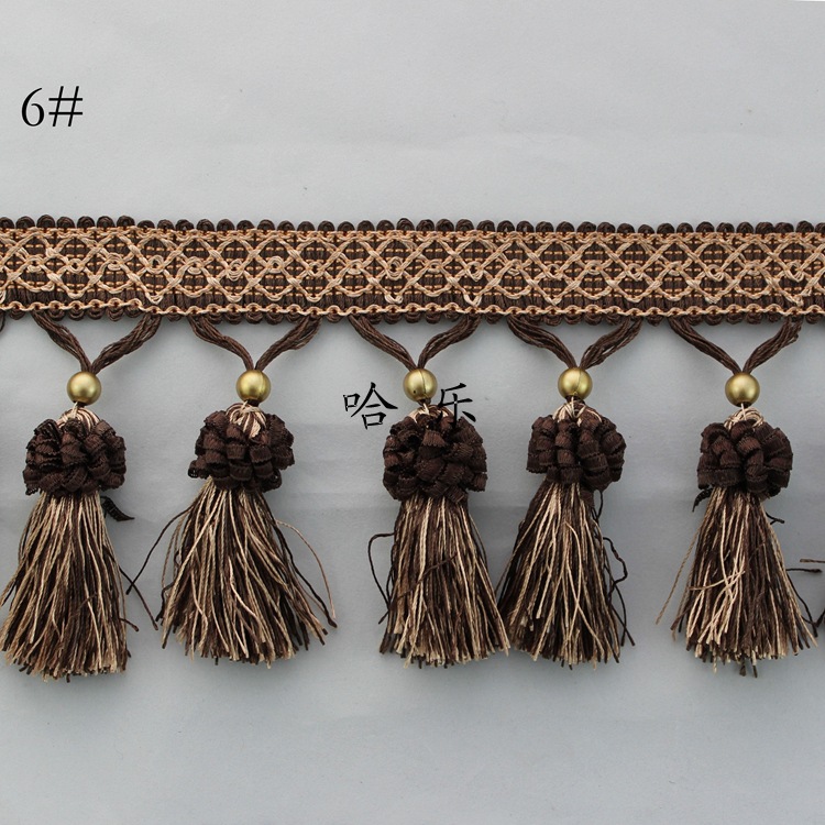 【厂家批发订做 哈乐 窗帘花边 珠子大草莓 流苏