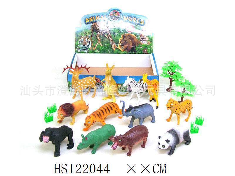 【野生动物玩具 动物模型 恐龙 大象 鳄鱼 狮子