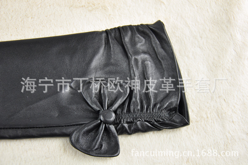 批发采购<em>手套</em>-厂家批发新款 真皮<em>女式长手套</em>蝴