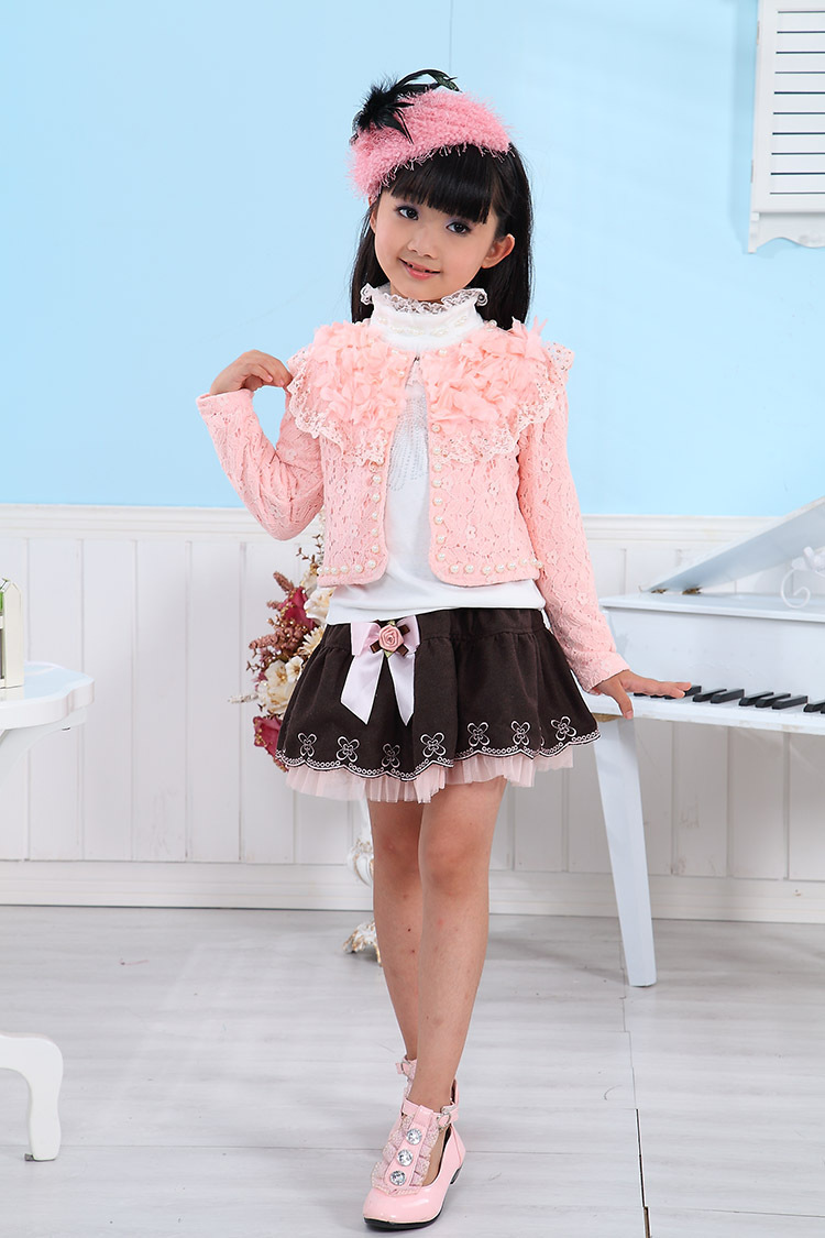 【品质热销 儿童<em>秋款</em>童装 <em>女童</em>蕾丝<em>三件</em>套 新款
