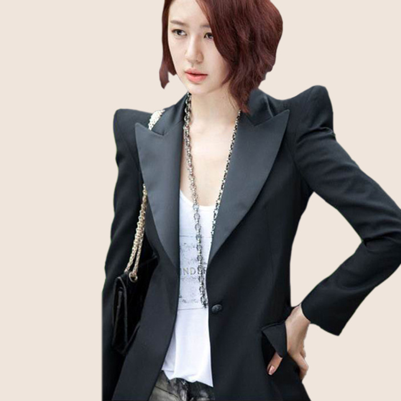 韓版新款外套 秋裝女 小西服女 修身中長款外套 品牌女式小西裝批發・進口・工廠・代買・代購