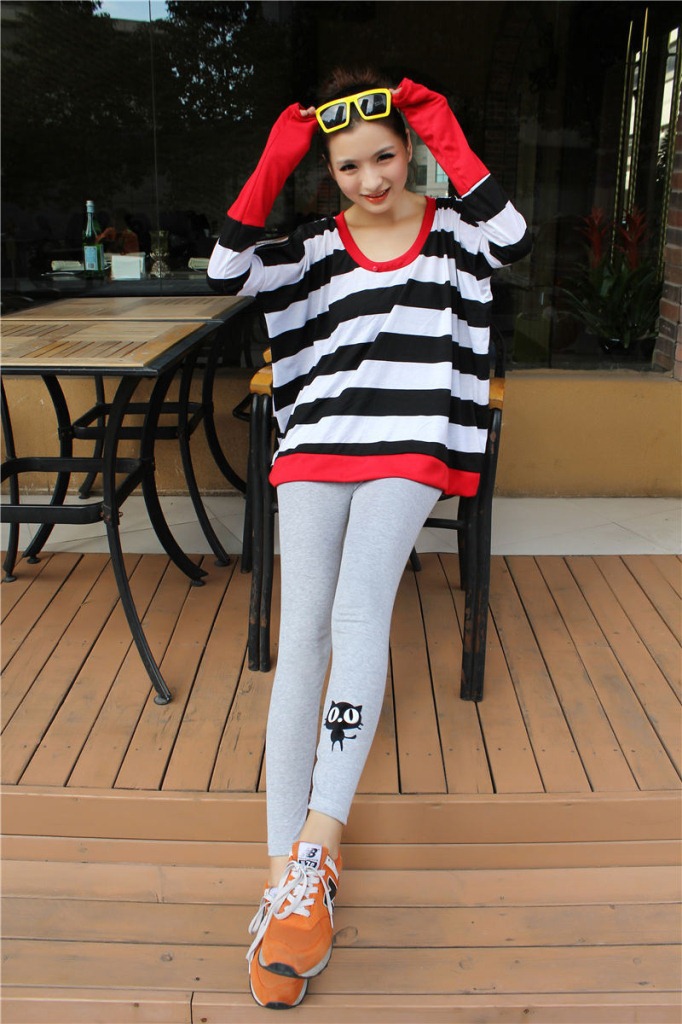 Q805 小猫卡通打底裤 (9)