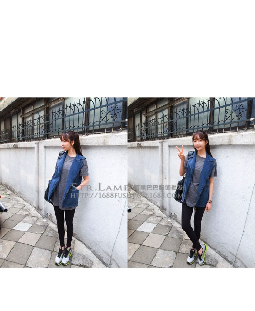 【韩国<em>东</em>大门代购<em>时尚</em>宽松好版型斜拉链设计翻