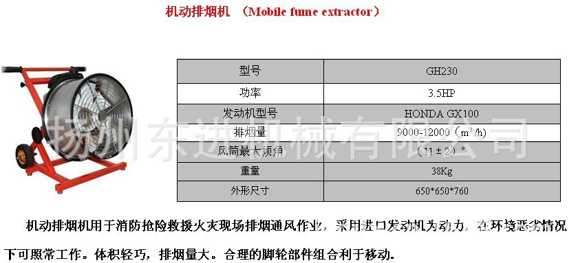 机动排烟机