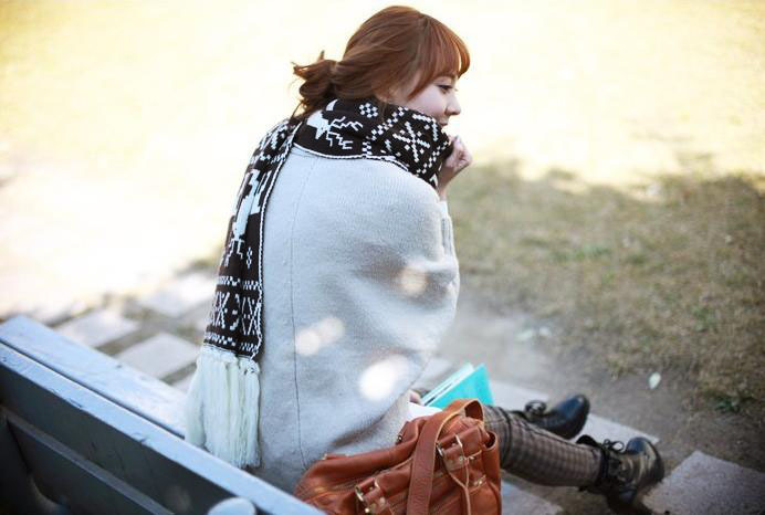 【R080 小鹿提花双面冬款百搭流苏边毛线大围