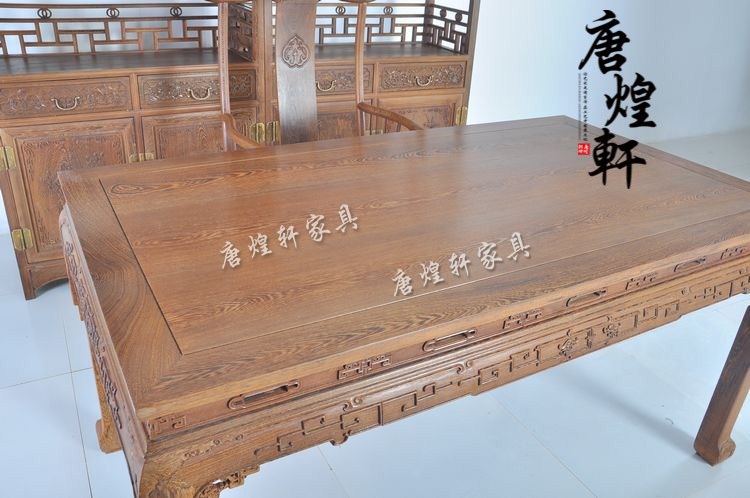 鸡翅木书柜四件套 (13)