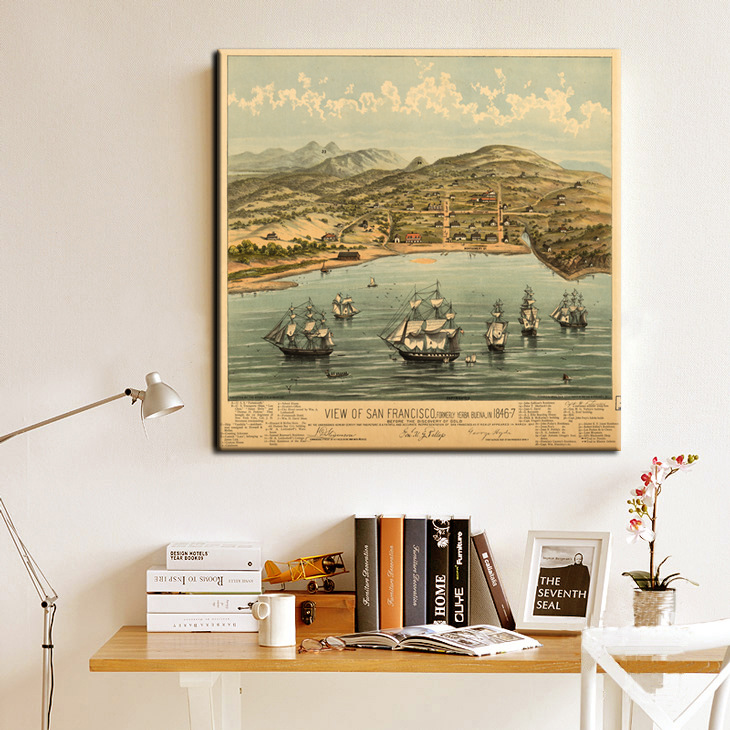 批发采购油画-旧金山1847 现代美式装饰画卧室