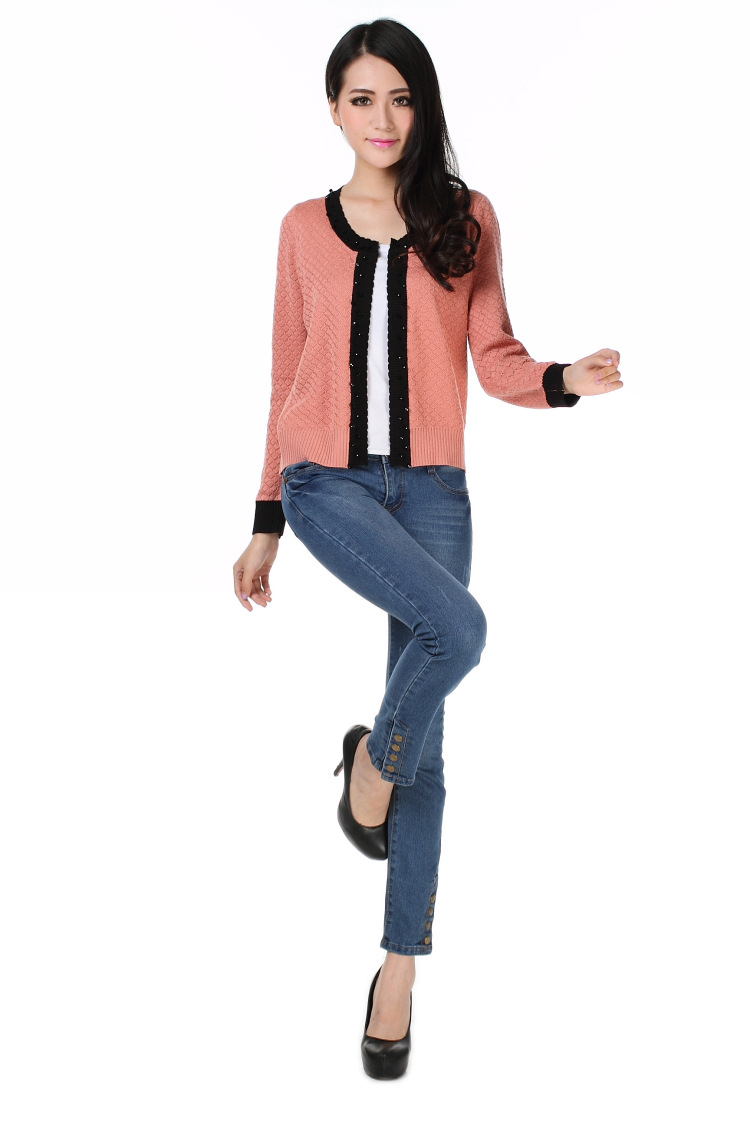 2013秋冬新款休闲<em>超短</em>女士毛<em>针织</em>衫女<em>开衫</em>厂