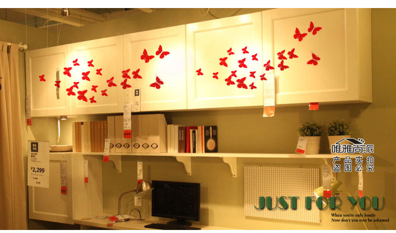 【<em>绯闻女孩</em>S房间<em>装饰</em> 水晶立体艺术墙贴饰蝴蝶