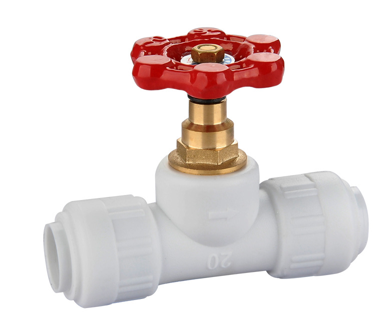 豪立信pom快接截止阀,直插式管件pvc,ppr,pe,p