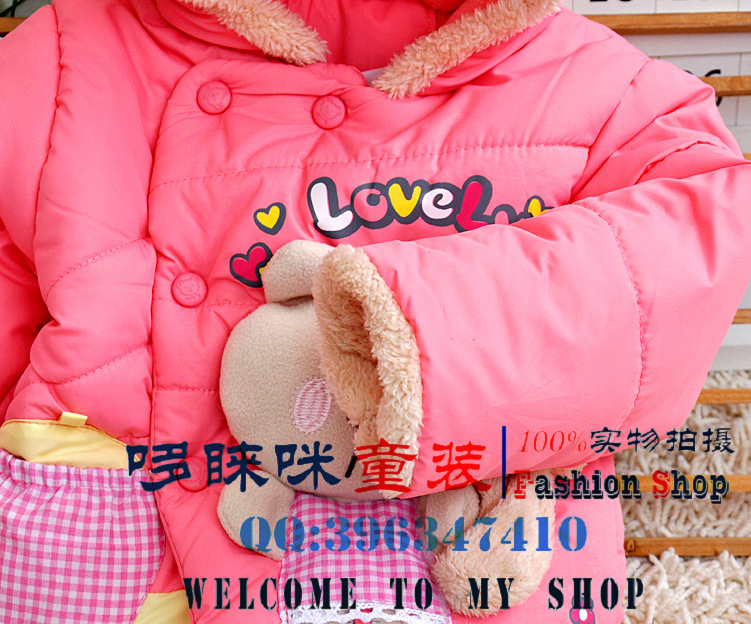 唯唯貝貝 冬款加絨小松鼠連帽棉襖兩件套-8_1