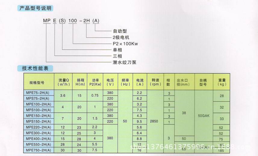 MPE系列潜水切割泵